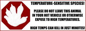 temperature sensitive species warning